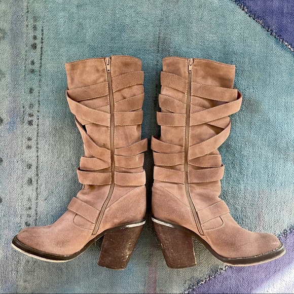 Jeffery Campbell - Mission Suede Buckled Tall Boots - Picture 4 of 10